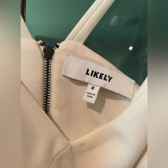 LIKELY Carmenita Cutout Mini Skater Dress in Cream - Picture 6 of 7